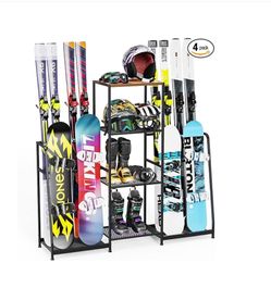 Ski and Snowboard Storage Rack Organizer