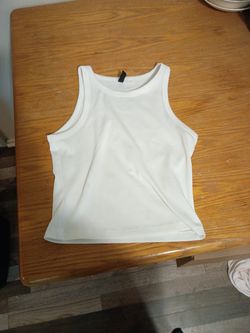H&m divided tank top white