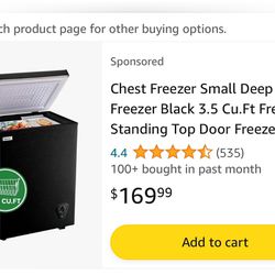 Small Deep Chest Freezer Brand New Product Demension 20.7"D x 16.3"W x 29.5"H