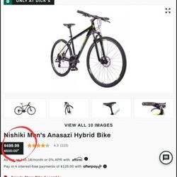 Nishiki Men's Anasazi Hybrid Bike  Size L 20" Black/Red