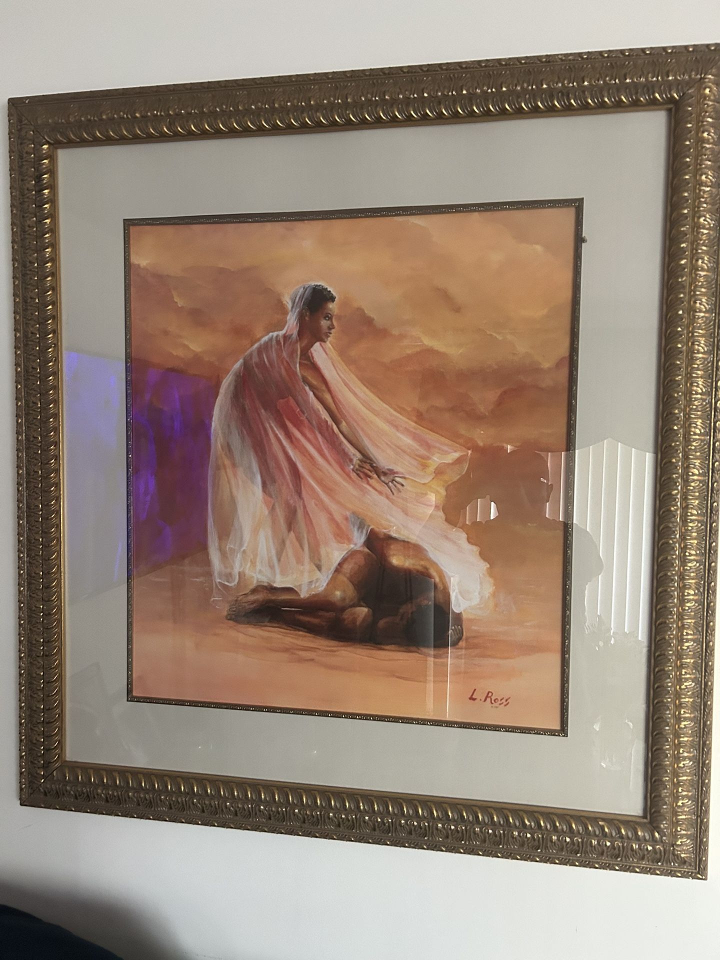 Art Gold Frame Mated Glass 40*38
