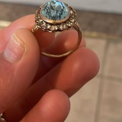 Antique 1800s Gold Filled Paste Stone Ring