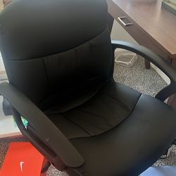 Comfy Office Chair + Wooden Desk