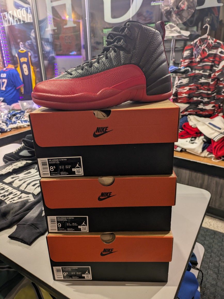 Jordan 12 Retro Flu Game Size 9,9.5