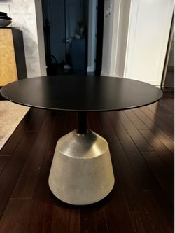 Sofa Side Table - Metal Top with Concrete Base