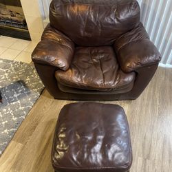 Leather Oversized Chair 