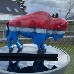 The Red White And Blue Buffalo Statue