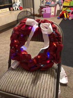 Christmas Wreath W/ Colorful  & Clear Lights