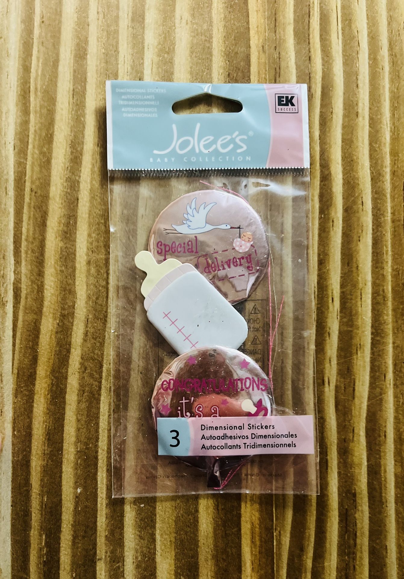 RARE Its a Girl Mylar Balloons 3D Embellishment Stickers