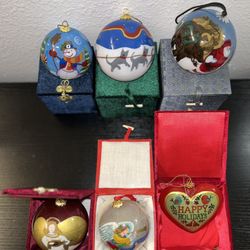 Christmas Ornaments Vintage Bundles Lot Of 6 Collection In Boxes Decorations