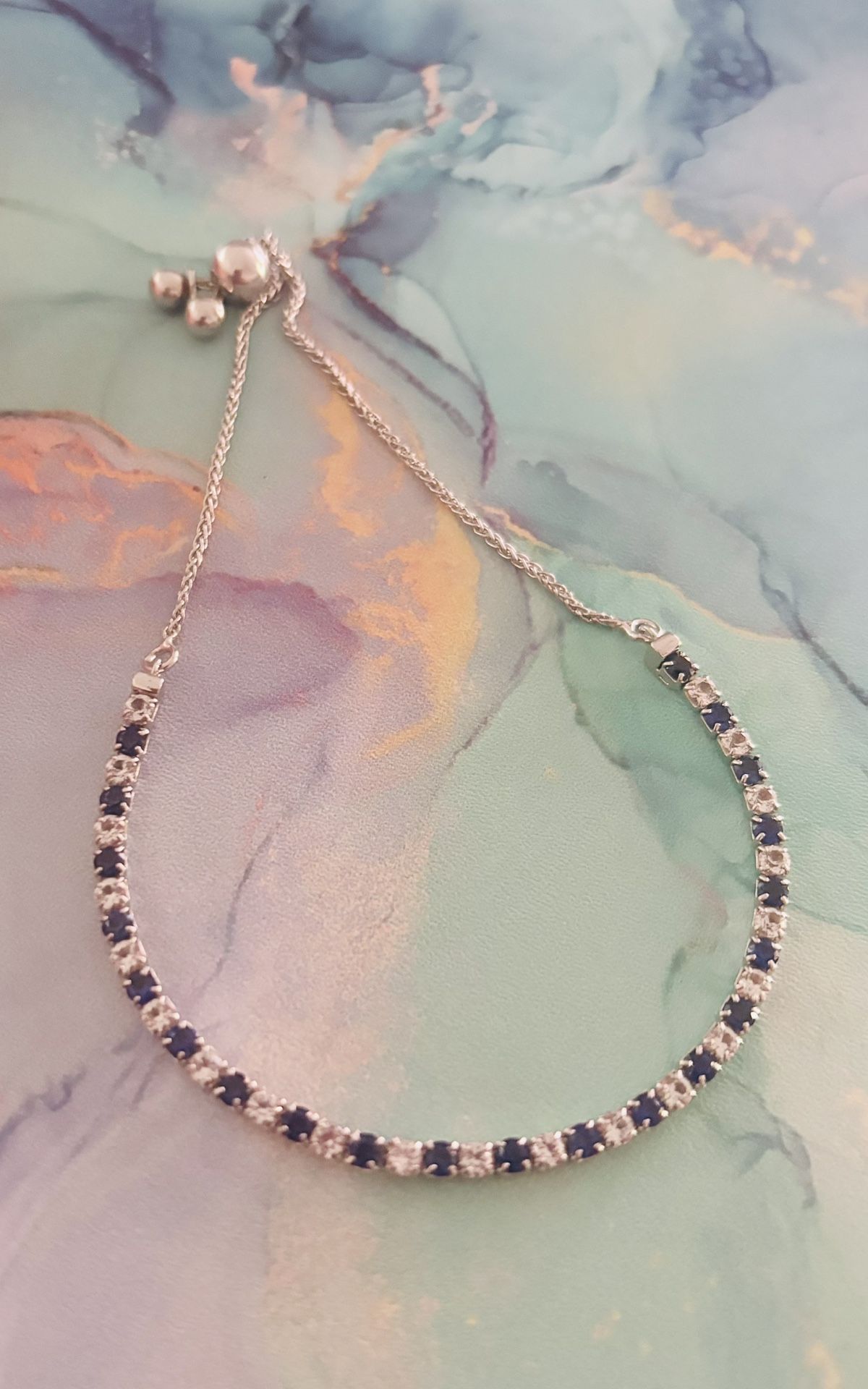 Helzberg Diamond And Sapphire Bolo Bracelet