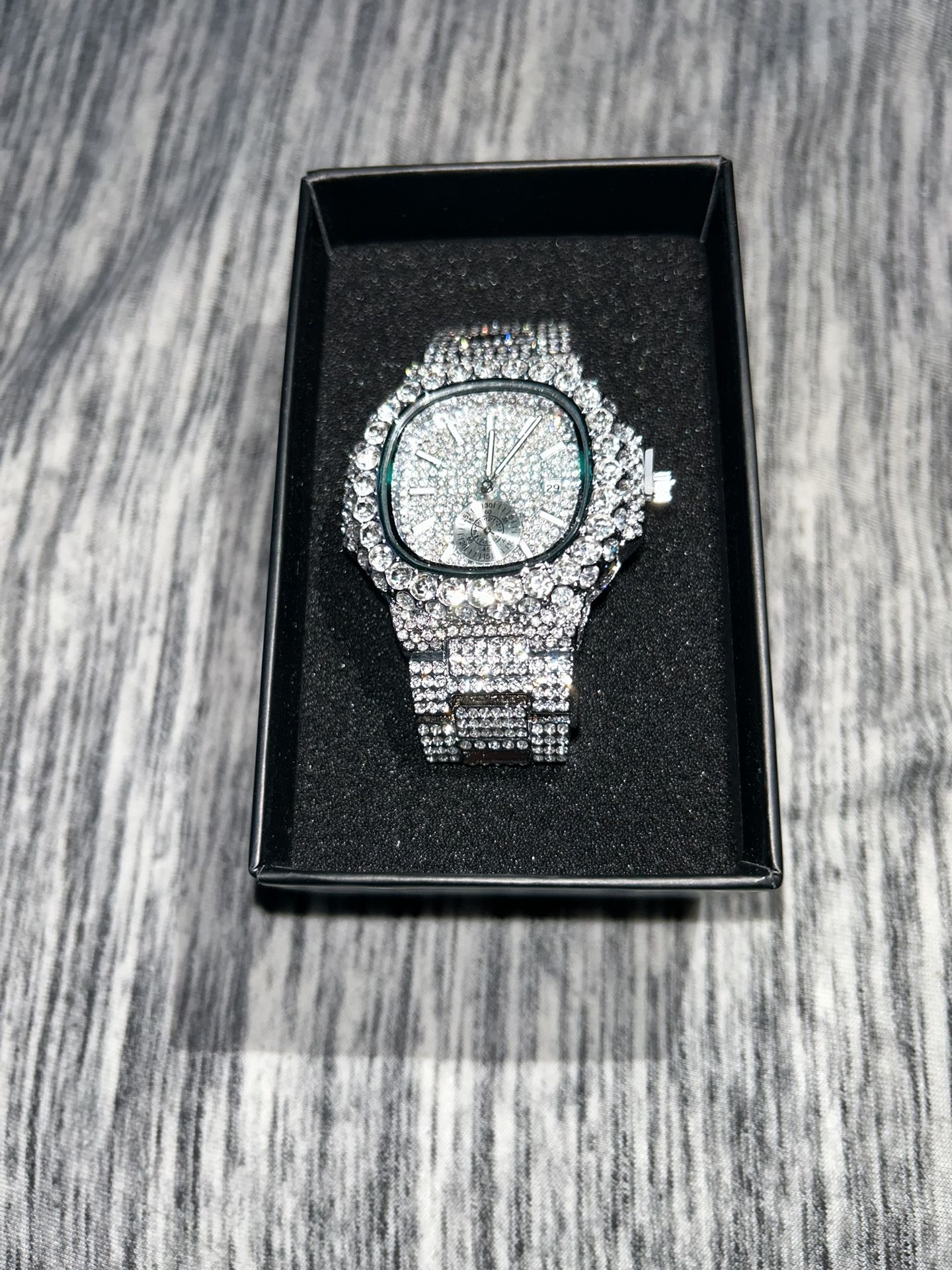 Iced Out Moissanite Watch