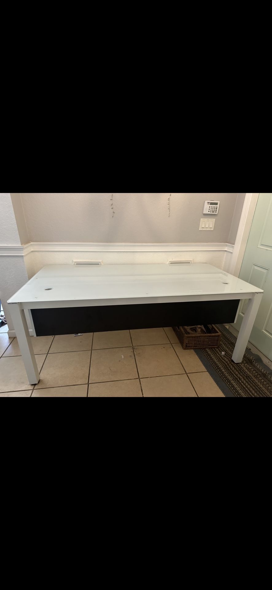 White Glass Top Office Table