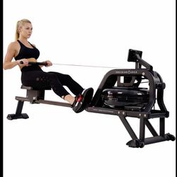 ALMOST NEW SUNNY HEALTH WATER ROWING EXERCISE GYM EQUIPMENT 