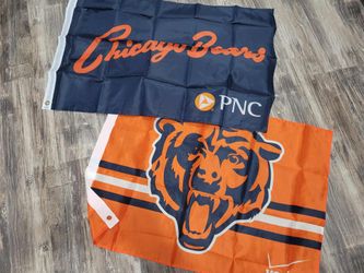Set Of 2 NFL Chicago Bears Football Team Flag Banners - New - Home Tailgating!!