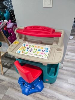 Step 2 kids storage desk and little tikes swivel