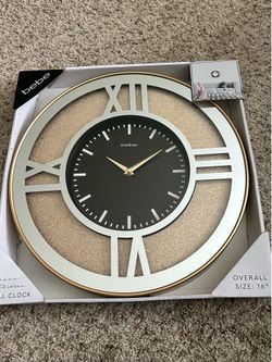 Mirror & glitter wall clock New. 16 inches