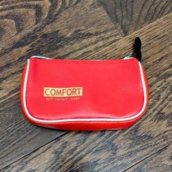 Small Toiletries Cosmetic Zipped Bag, Red