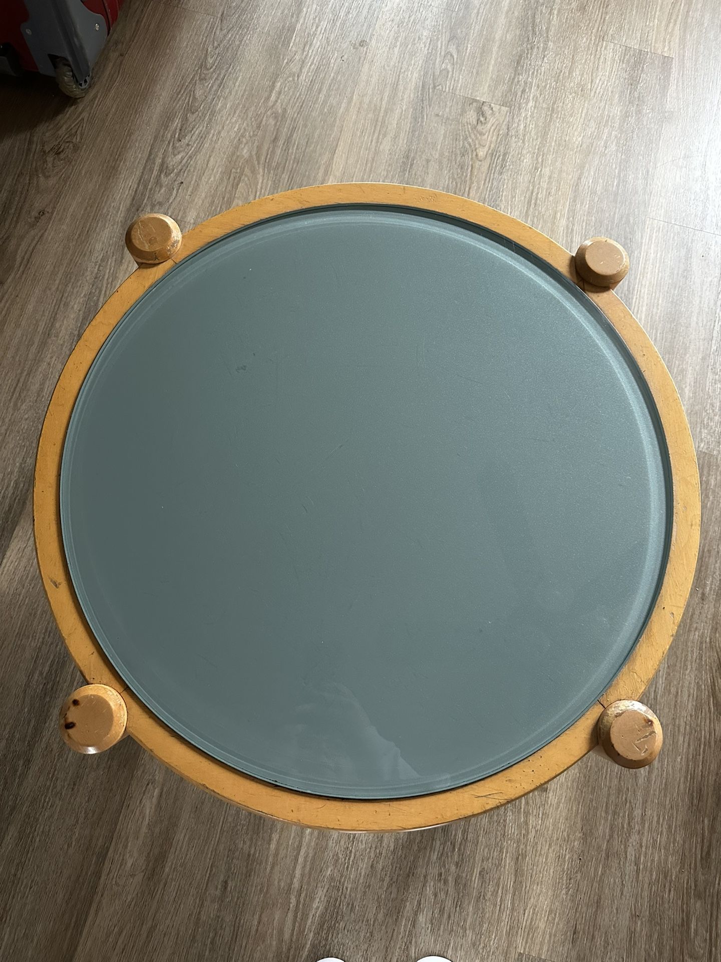 Round Glass And Wood Table