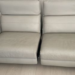 Gray Leather Sectional