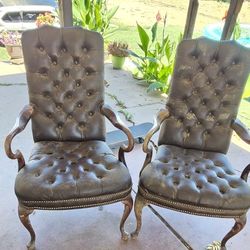 High quality diamond tufting leather chair