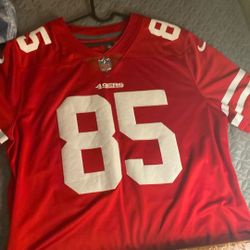 Red And White George Kittle Jersey