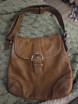 Coach Soho Leather Flap Hobo 9480 — Tan Full-Grain Leather, Crossbody Strap