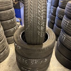 4 used tires 235-55-18 continental procontact ct SSR with 85% of life tread (Runflats)
