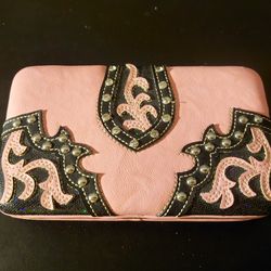 MONTANA WEST NEW Wallet, with Bling: Never Used! Fantastic Storage: 2 Full-Size Bill & CellPhone; 8 Credit Card Slots/2 Visible ID Slots. Very Secure.