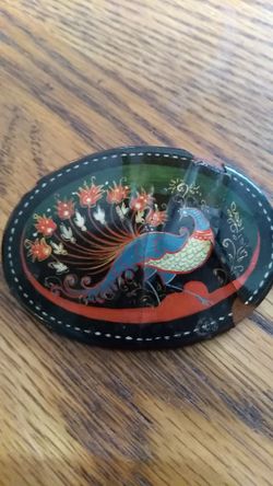 Russian Hand enamel painted broach