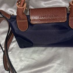 Mini Navy Handbag With Cross Body Strap