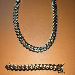 ‼️ Gold-Plated Cuban Link Chain & Bracelet Set – Heavy & Clean 💪