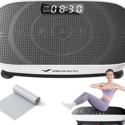 MERACH Vibration Plate Exercise Machine, Vibration Plate 440 Lbs Capacity, Bluetooth and Silicone Pedal, Stimulate Deep Fat, Vibration Plate for Lymph