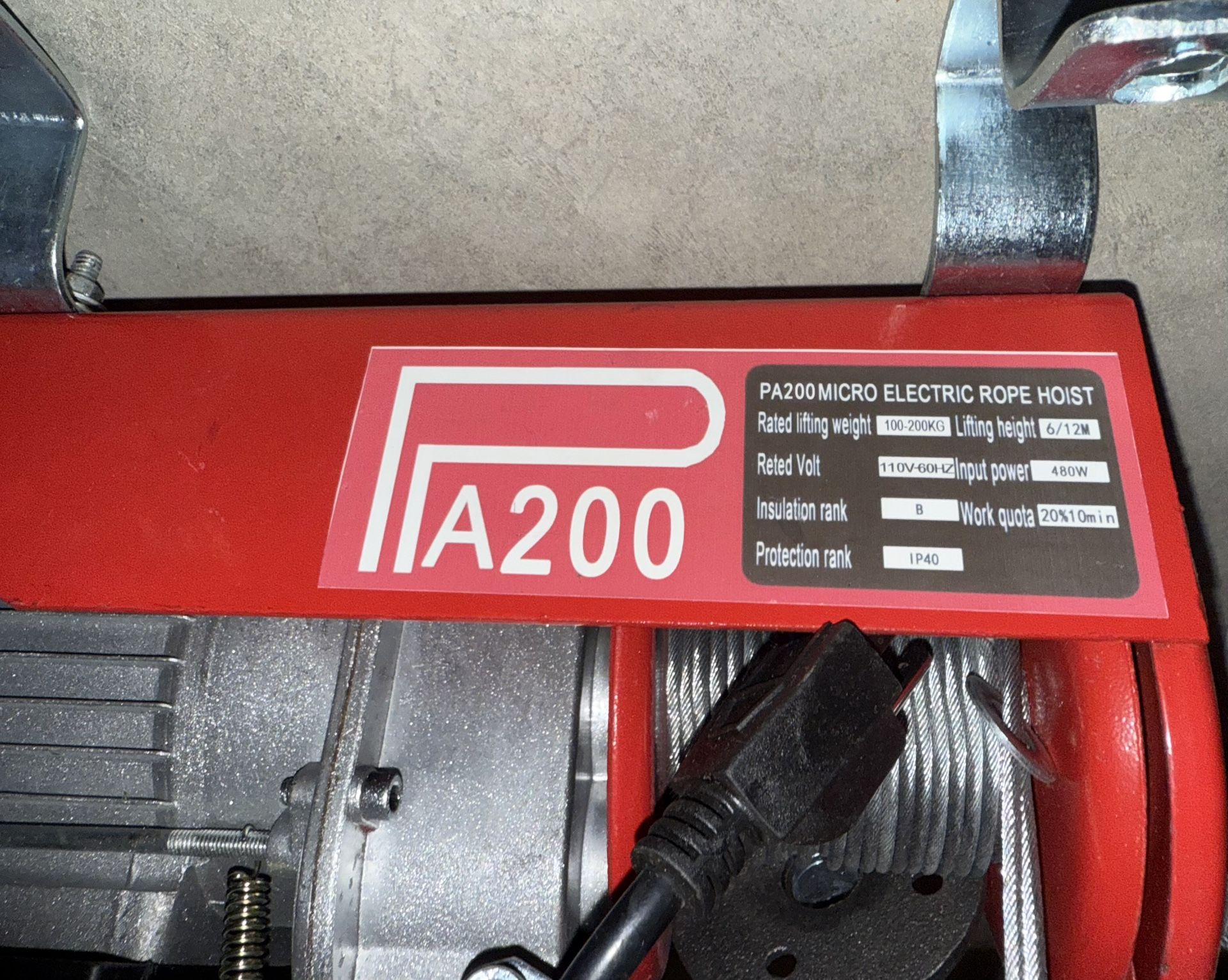 PA200 Micro Electric Rope Hoist