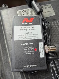 Minelab 12V Gel Cell auto Charger for GP SD Metal detector come with Charger Cable Car Alligator Clips