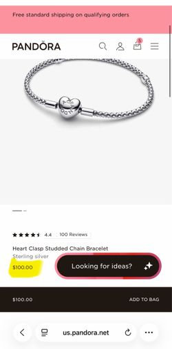 Pandora Bracelet with Heart Clasp