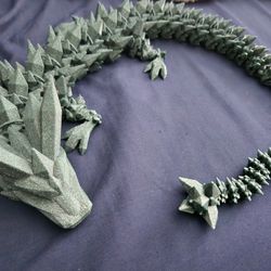 3D Printed Crystal Dragon Alpine Green
