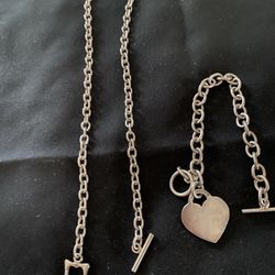 925 Silver Necklace & Bracelet Set