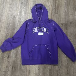 Purple Supreme Studded Hoodie 