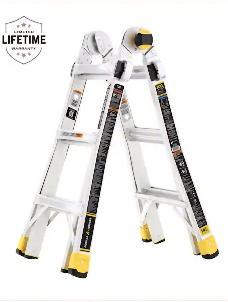Gorilla Ladders
14 ft. Reach Aluminum Multi-Position Ladder with Tool Hangers, 300 lbs