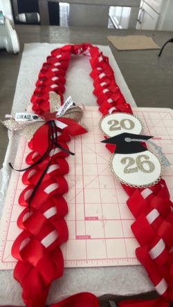 Red graduation leis
