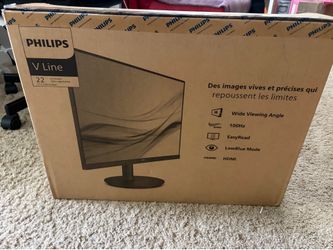 Philips 221V8LB 22 inch Class Thin Full HD (1920 x 1080) Monitor, 100Hz Refresh Rate, VESA, HDMI x1, VGA x1, LowBlue Mode,