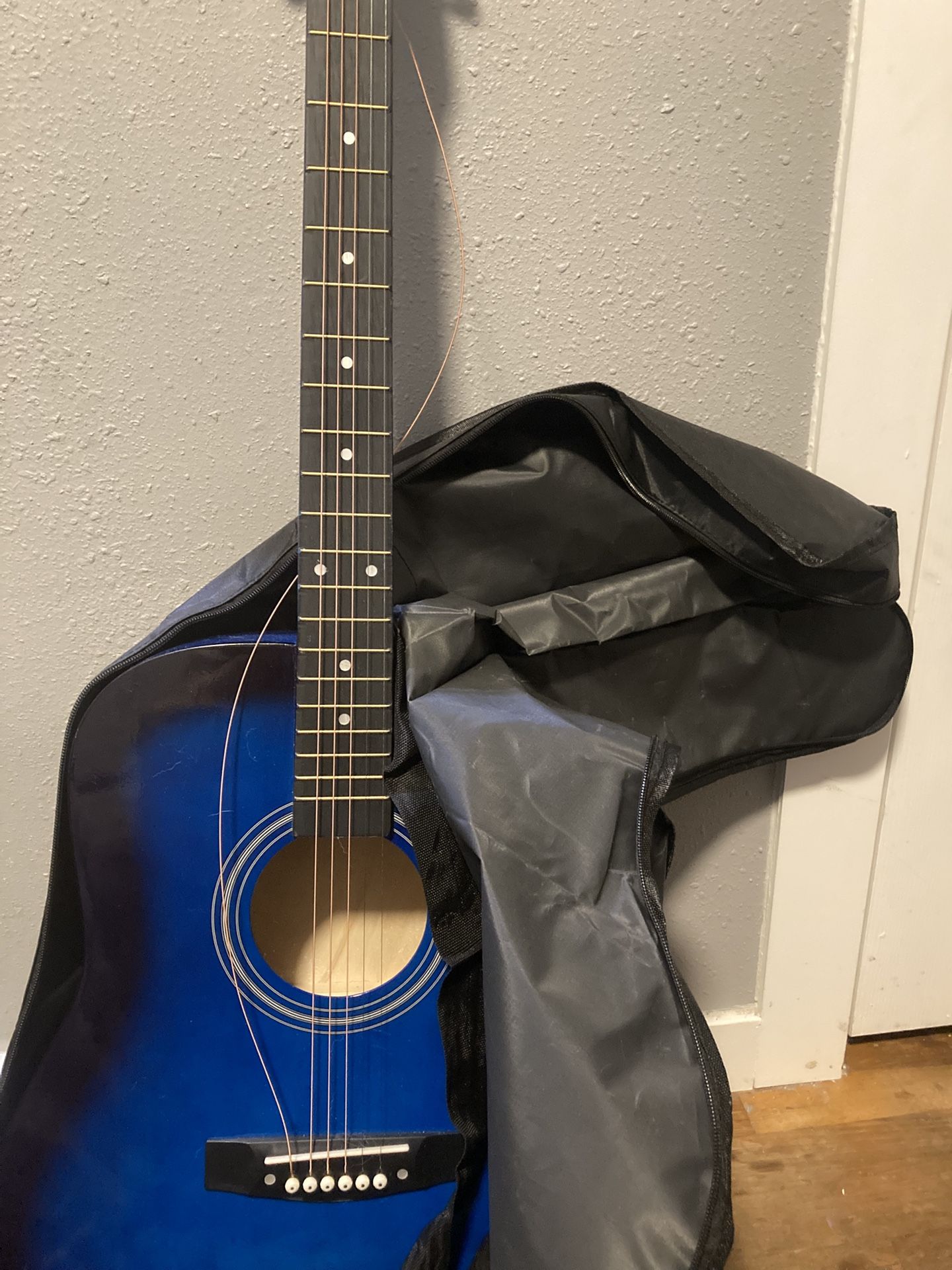 Blue Acoustic Guitar