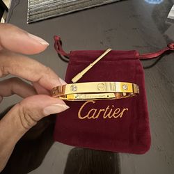 Cartier Gold Bracelet With Diamond With Dust Bag