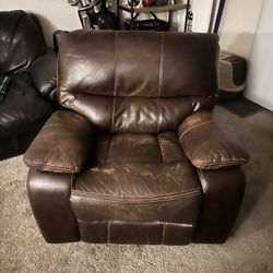 Brown Leather Recliner 