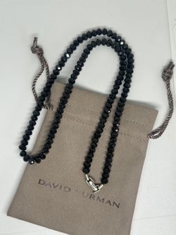 David Yurman Black Spinel Spiritual Beads Necklace 26”