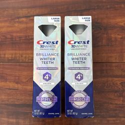Crest 3D White Brilliance WHITER TEETH Stain Removal Fluoride Anticavity Toothpaste; Enamel Protect ULTRA WHITE 3.9 oz Each (2 For $10)