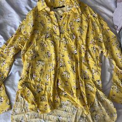 Long Sleeve Yellow Flower 