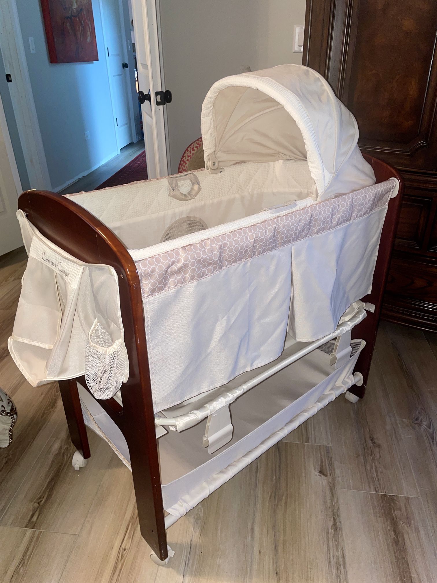 Baby Bassinet Portable Crib with Changing Station and Storage