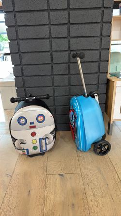 Scooter suitcase kids boys robot superhero